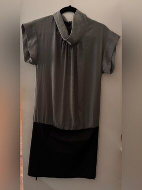 Cop.Copine Grey & Black Trompe L’Oeil Mini Dress Size 36 (XS-S)